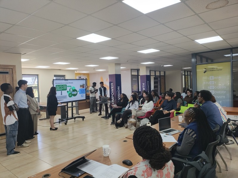 Team presenting at USIU for the hackathon